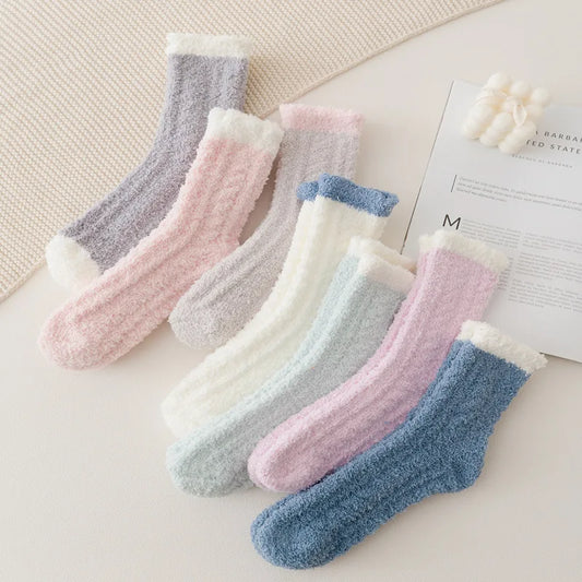 4 Pairs Women Thick Winter Warm Socks Fluffy and soft